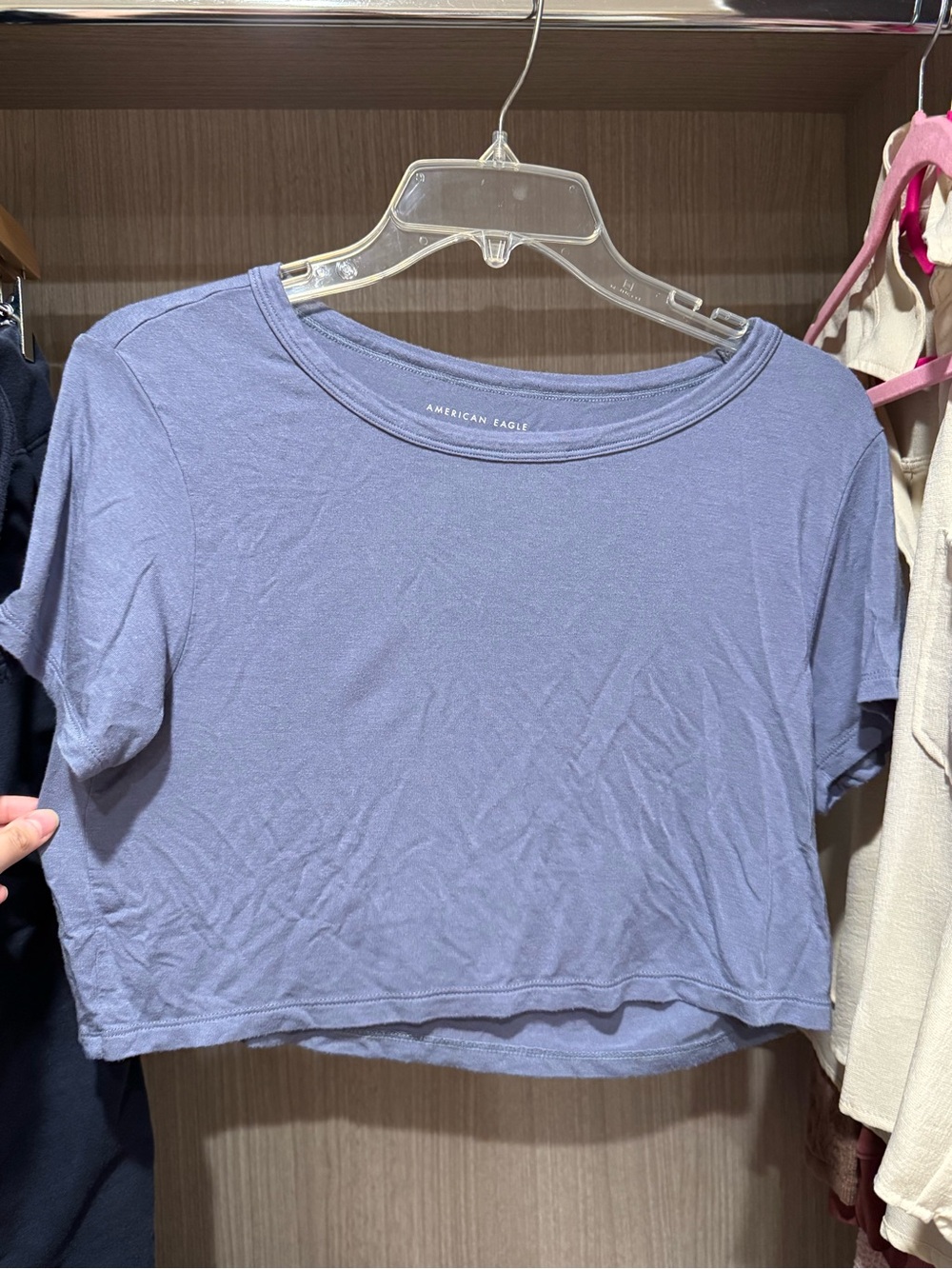 American Eagle Outfitters Blue Cropped Tee